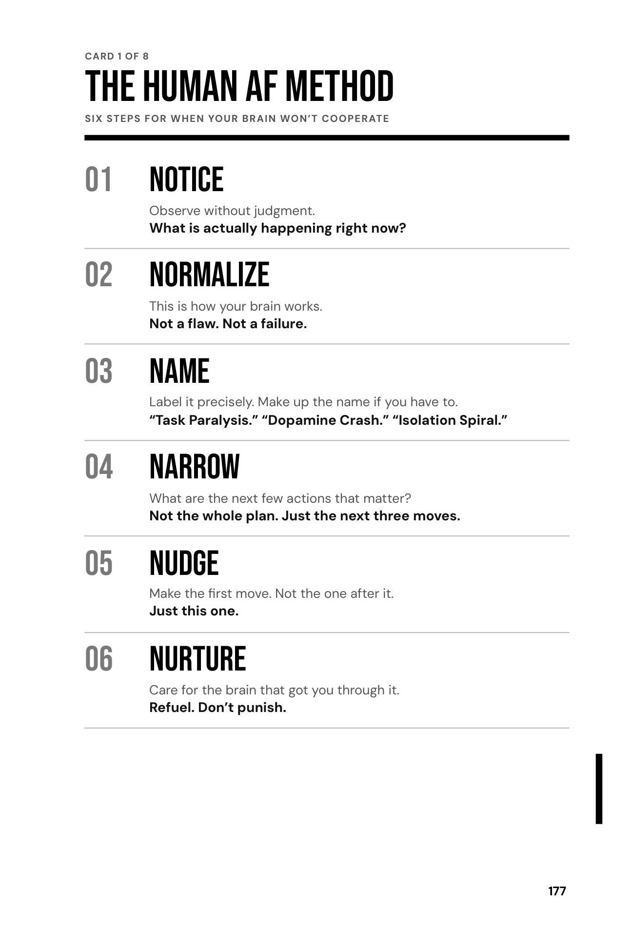 Human AF Method card from the Built For Chaos Go-Bag, page 177