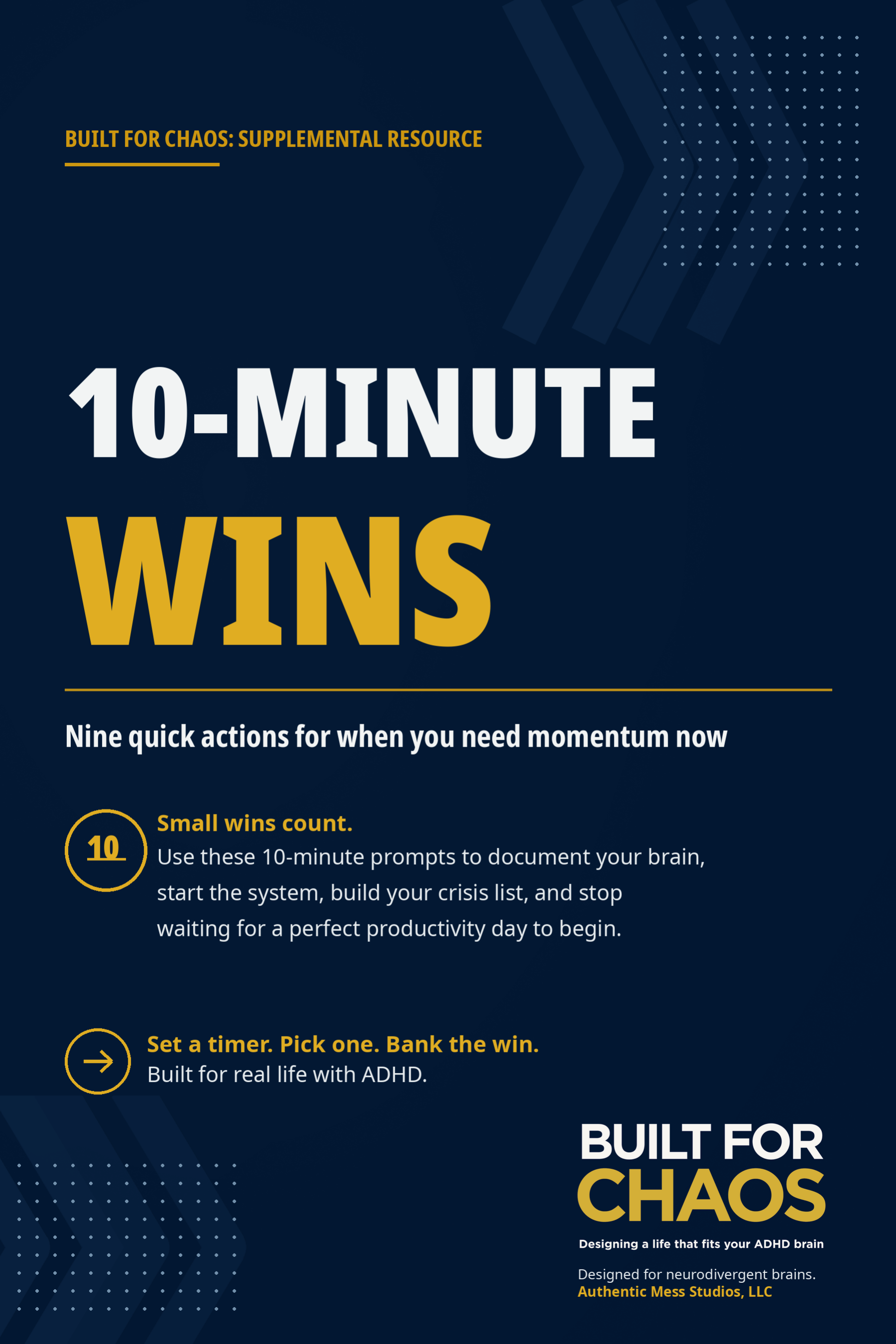 10-Minute Wins - cover page from Built For Chaos
