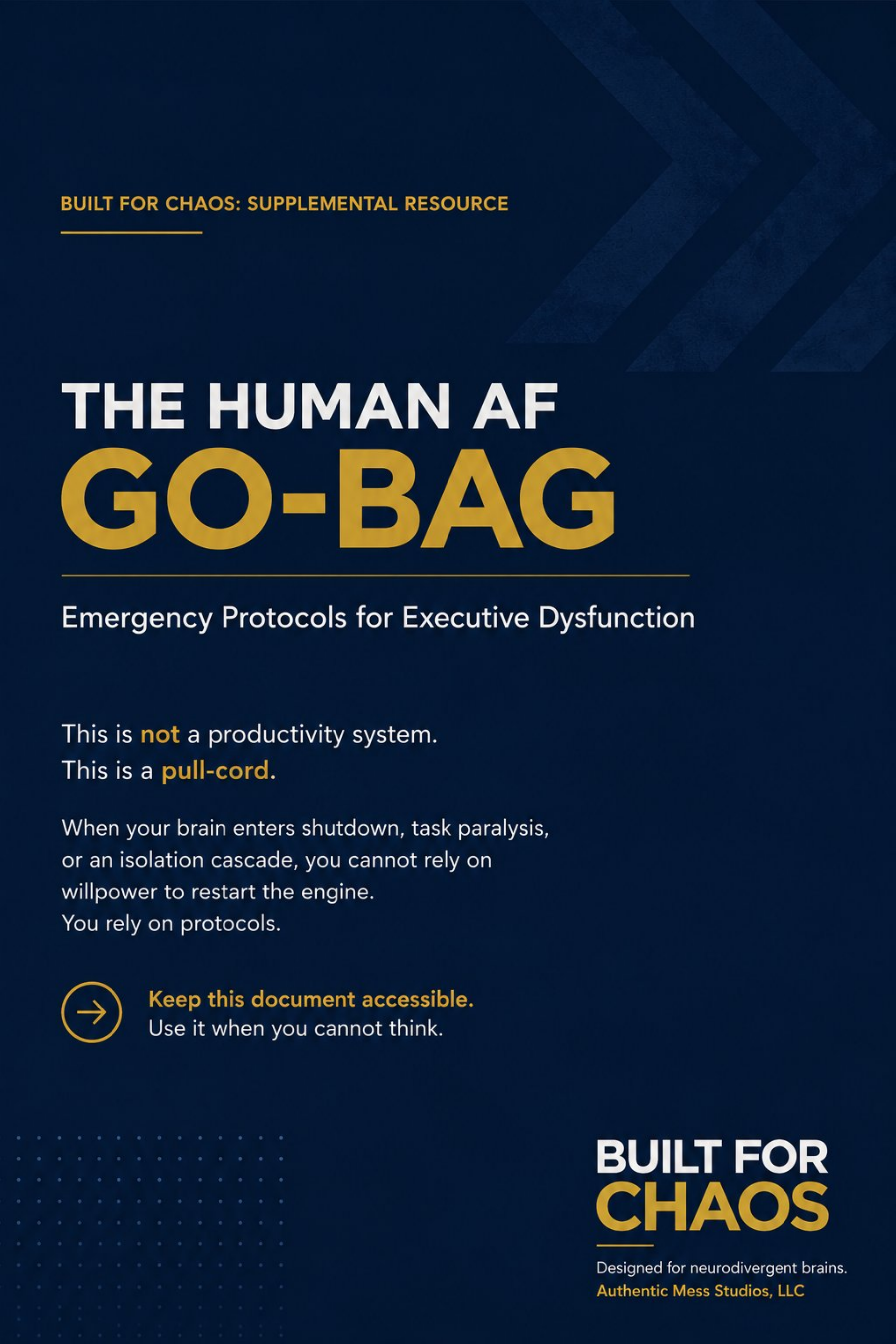 Human AF Go-Bag - cover page from Built For Chaos